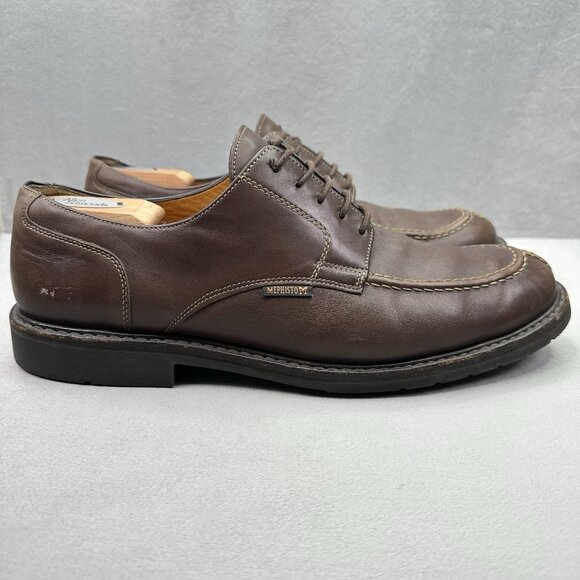 Mephisto Phoebus Mens Size 13 Derby Brown Leather Apron Seam Split Toe Dress - Picture 1 of 10